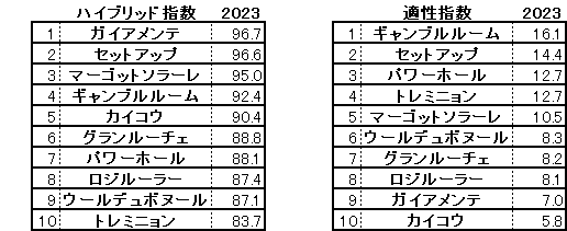 2023　札幌②際Ｓ　HB指数
